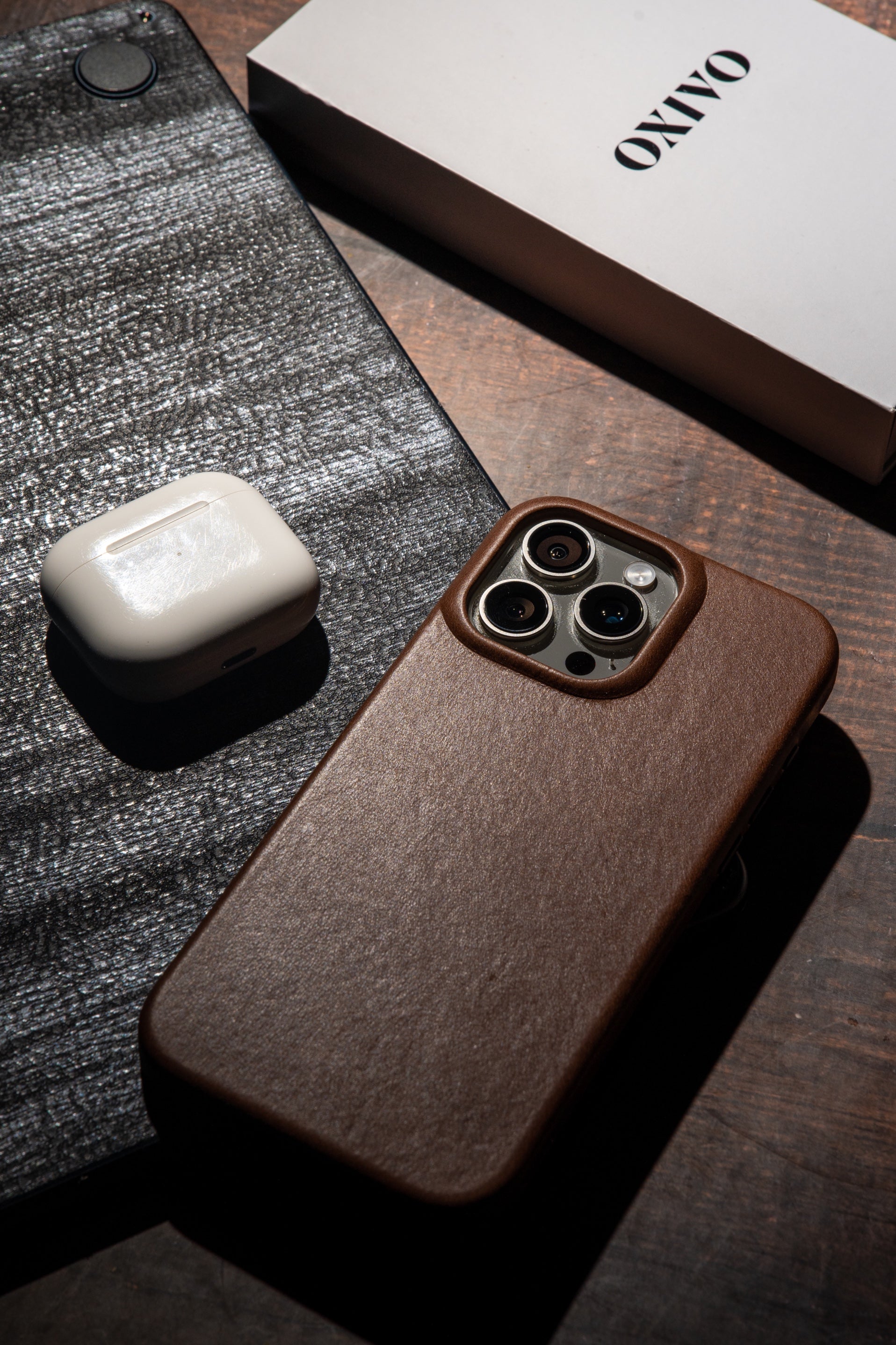 Full Grain Leather Brown iPhone 16 Pro Max Case