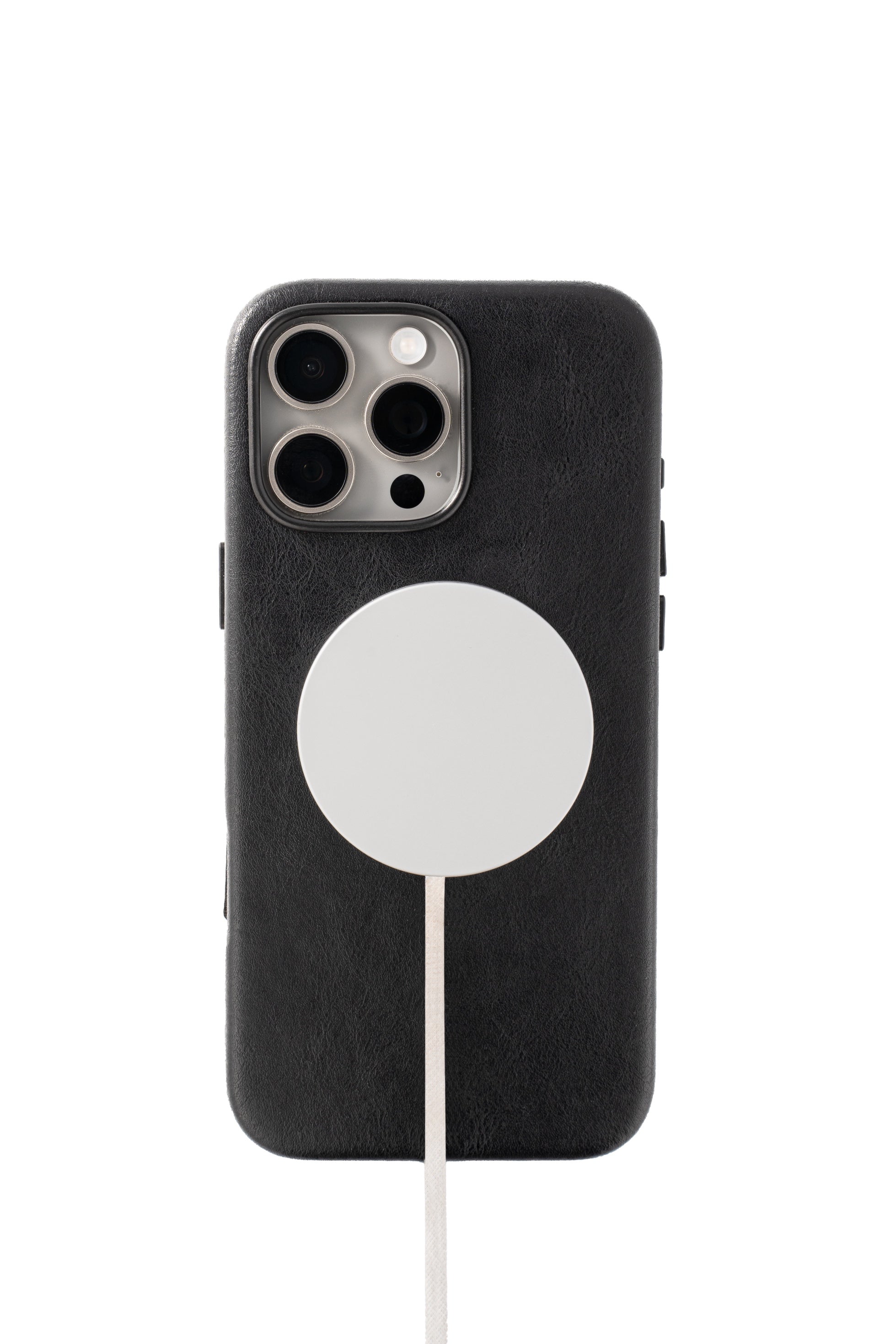 Vegan Leather Black iPhone 16 Pro Max Case