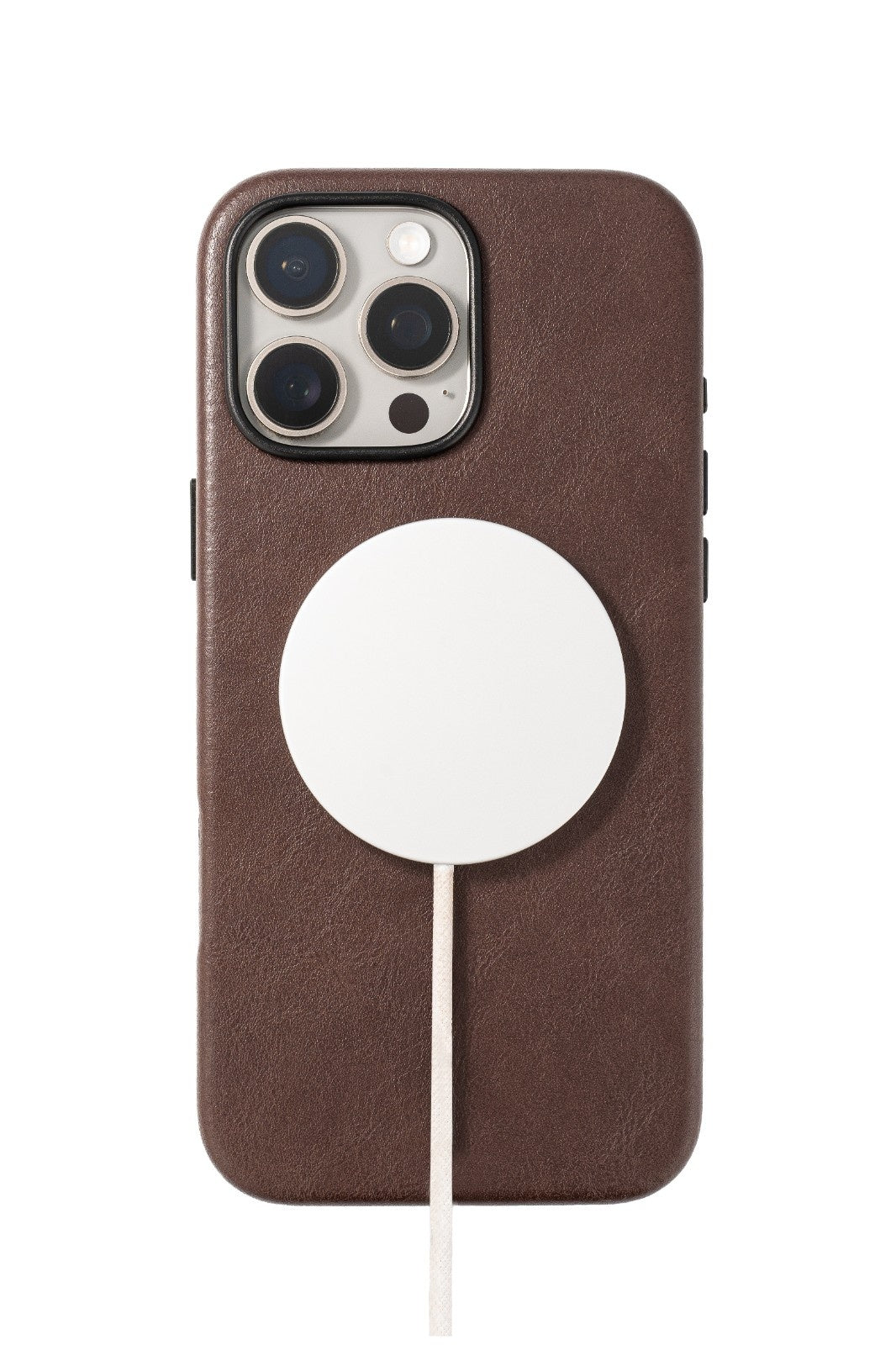 Vegan Leather Deep Brown iPhone 16 Pro Max Case
