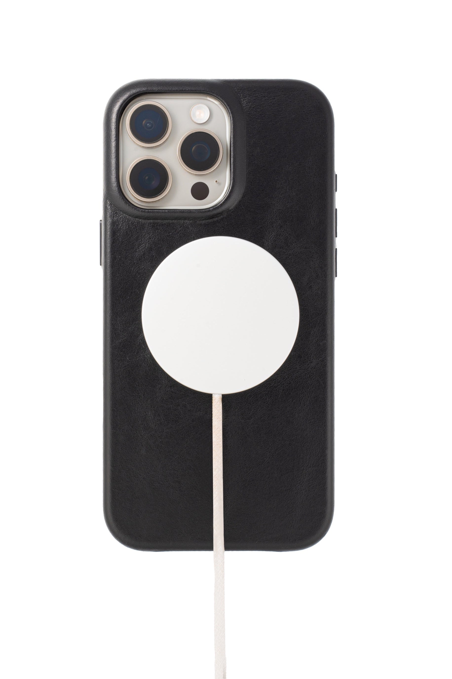 Full Grain Leather Black iPhone 16 Pro Max Case