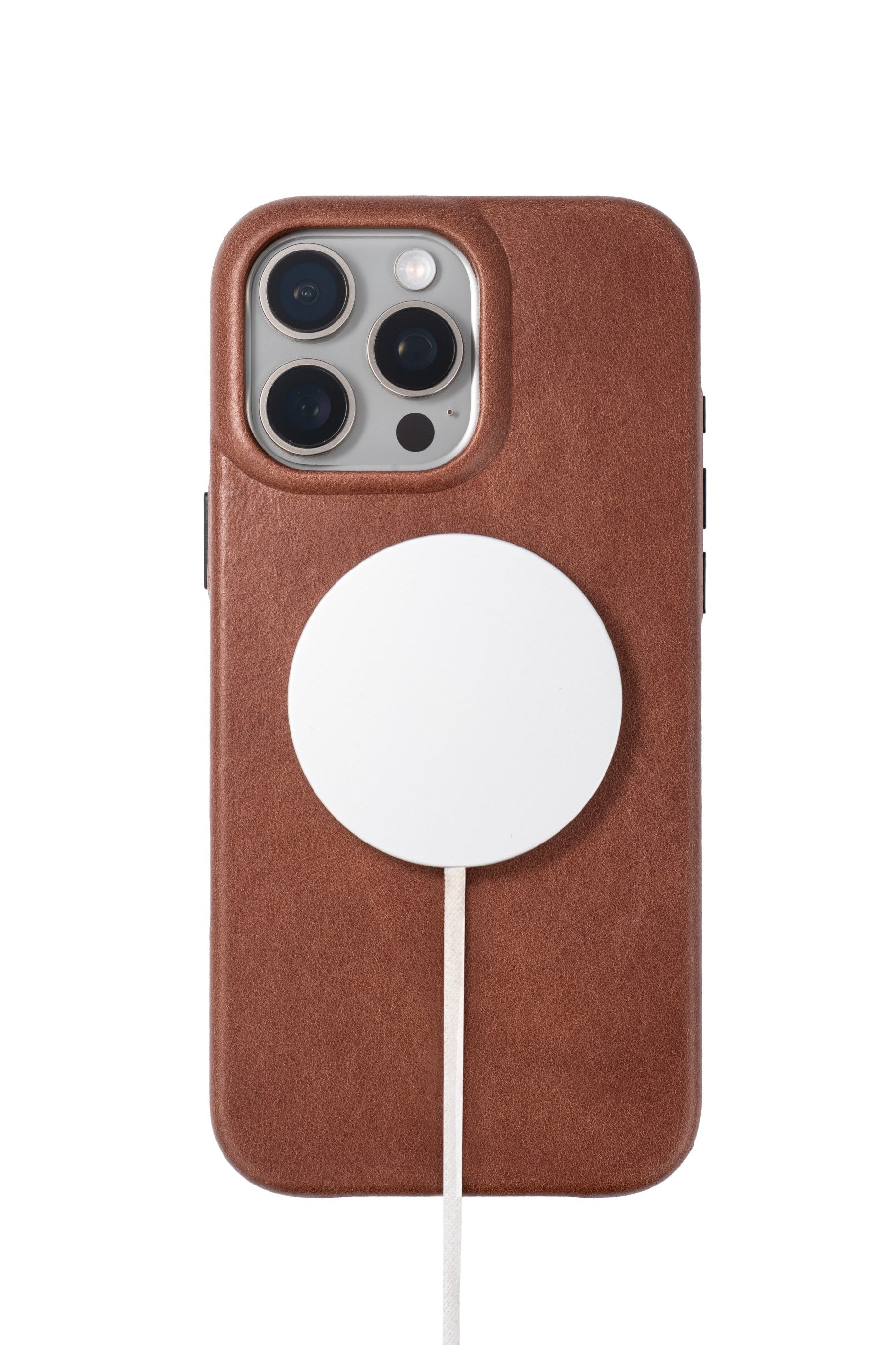 Full Grain Leather Brown iPhone 16 Pro Max Case