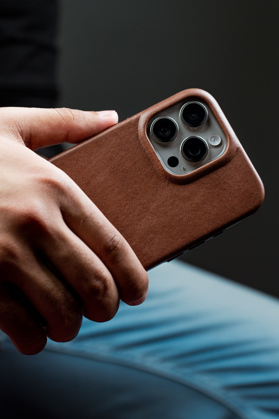 Full Grain Leather Brown iPhone 16 Pro Max Case